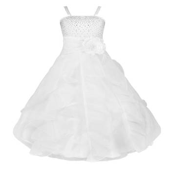 White Plain Tissue Kids Frocks 1