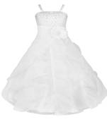 White Plain Tissue Kids Frocks