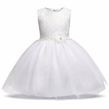 White Plain Tissue Kids Frocks 1