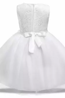 White Plain Tissue Kids Frocks