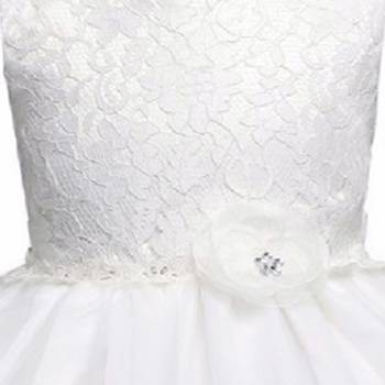 White Plain Tissue Kids Frocks 3