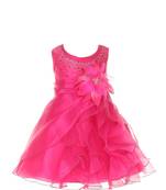 Pink Plain Tissue Kids Frocks
