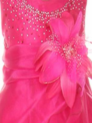 Pink Plain Tissue Kids Frocks 2