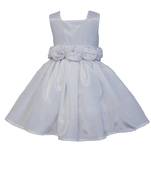 White Plain Raw Silk Kids Frocks