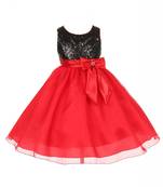 Black Plain Tissue Kids Frocks