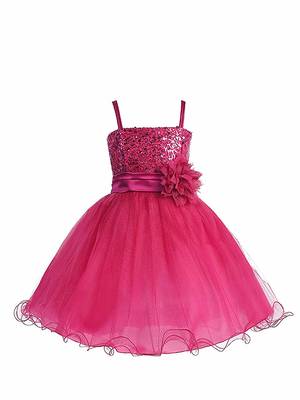 Pink Plain Tissue Kids Frocks 1
