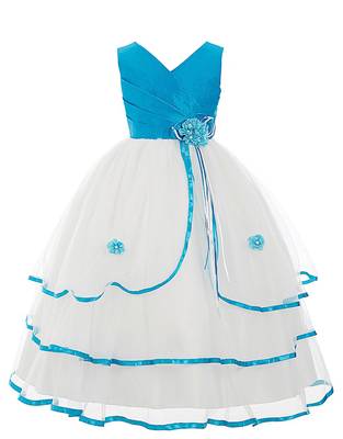 White Plain Net Kids Frocks 1