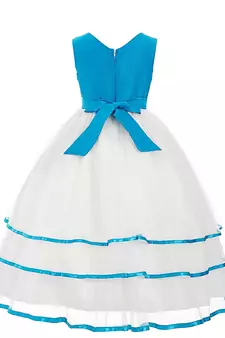 White Plain Net Kids Frocks