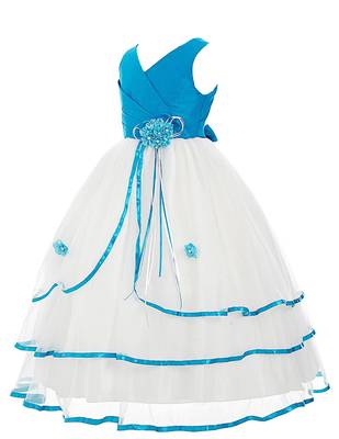 White Plain Net Kids Frocks 3