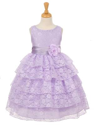 Purple Plain Net Kids Frocks 1
