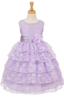 Purple Plain Net Kids Frocks