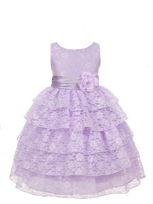 Purple Plain Net Kids Frocks 2