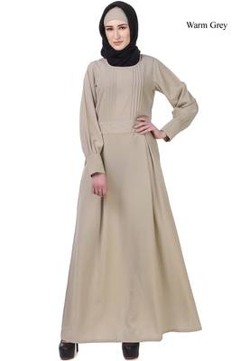 MyBatua Grey Crepe Saffiya Abaya 1