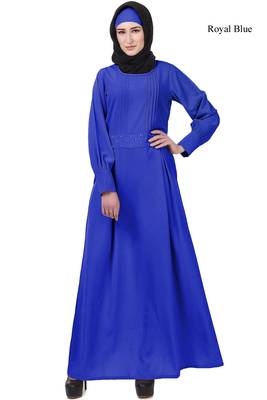 MyBatua Blue Crepe Saffiya Abaya 1
