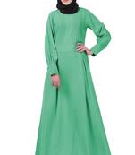 MyBatua Green Crepe Saffiya Abaya