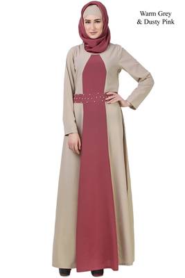 MyBatua Pink Crepe Parvina Abaya 1
