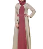 MyBatua Pink Crepe Parvina Abaya