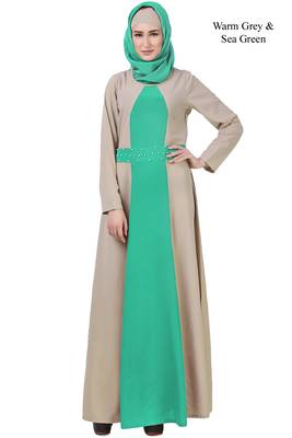 MyBatua Green Crepe Parvina Abaya 1