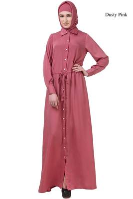 MyBatua Pink Crepe Ayaat Abaya 1