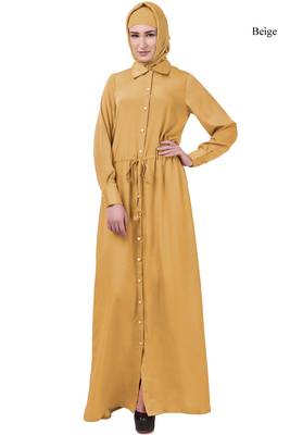 MyBatua Beige Crepe Ayaat Abaya 1