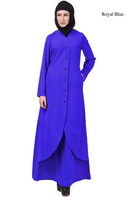 MyBatua Blue Crepe Kehara Abaya 1
