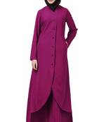 MyBatua Wine Crepe Kehara Abaya