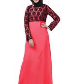 MyBatua Pink Crepe Faeezah Abaya