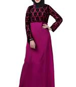 MyBatua Wine Crepe Faeezah Abaya