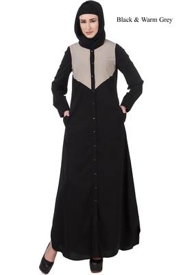 MyBatua Black Crepe Saaleha Abaya 1