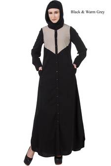 MyBatua Black Crepe Saaleha Abaya