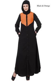 MyBatua Black Crepe Saaleha Abaya