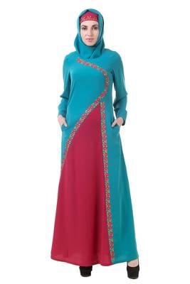 MyBatua Green Crepe Nimat Abaya 1