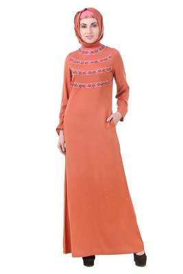 MyBatua Red Rayon Tahiyah Abaya 1