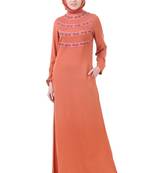 MyBatua Red Rayon Tahiyah Abaya