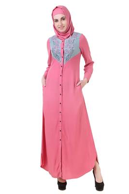 MyBatua Pink Rayon Subayah Abaya 1
