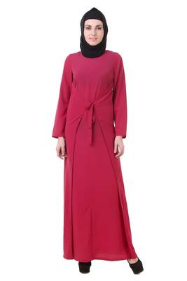 MyBatua Pink Nida Rose Pink Occasion Wear Nida Abaya Ay-703 1