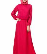 MyBatua Pink Chiffon Magenta Dual Layer Chiffon And Satin Abaya Ay-704
