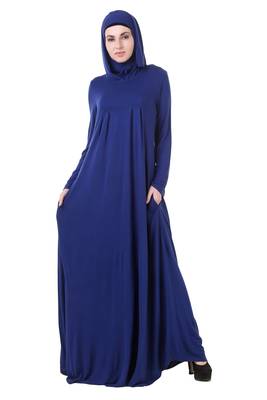 MyBatua Blue Jersey Royal Blue Jersey Abaya Ay-708 1