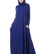 MyBatua Blue Jersey Royal Blue Jersey Abaya Ay-708
