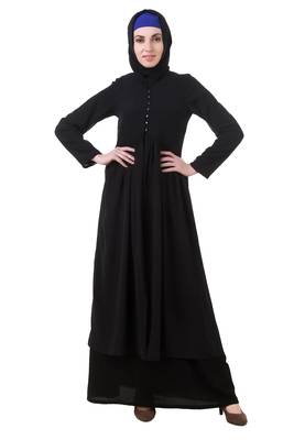 MyBatua Black Georgette Black Nida And Georgette Abaya Ay-710 1