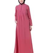 MyBatua Pink Crepe Dusty Pink Crepe Abaya