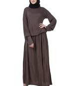 MyBatua Grey Jersey Charcoal Blouson Ruched Abaya