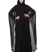 MyBatua Grey Jersey Black Nida Dubai Batwing Abaya