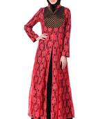 MyBatua Black Nida Fancy Dual Color Eid Abaya