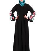 MyBatua Black Nida Embellished Bell Sleeve Umbrella Abaya