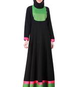 MyBatua Black Brocade Black Anarkali Eid Abaya