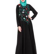 MyBatua Black Georgette Nida & Georgette Dual Layer Anarkali Abaya