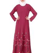 MyBatua Pink Nida Embroidered Multi Panel Eid Abaya