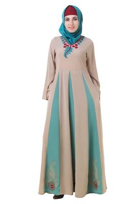 MyBatua Warm Grey Crepe Jameelah Abaya 1