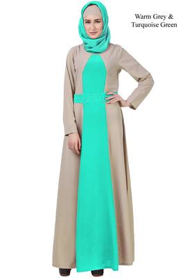 Green Embroidered Crepe Abaya 1